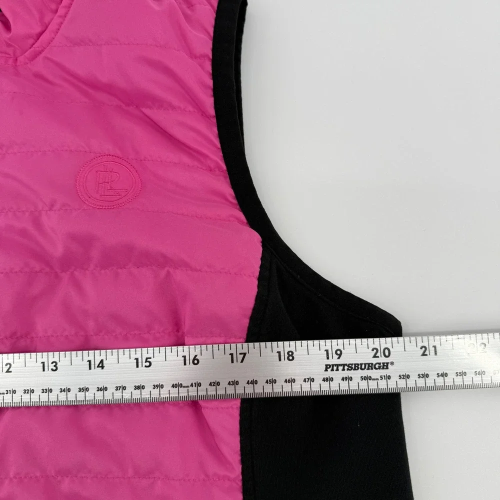 Lauren Ralph Lauren Golf Reversible Quilted Vest Pink Black XL Full Zip RL Logo